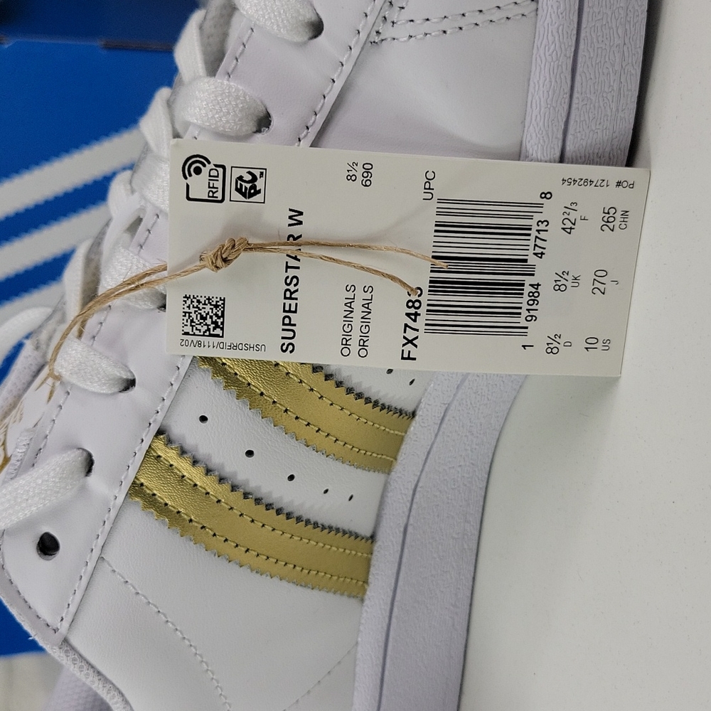 Adidas Originals Superstar White / Gold Womens Sizes - Picture 6 of 8